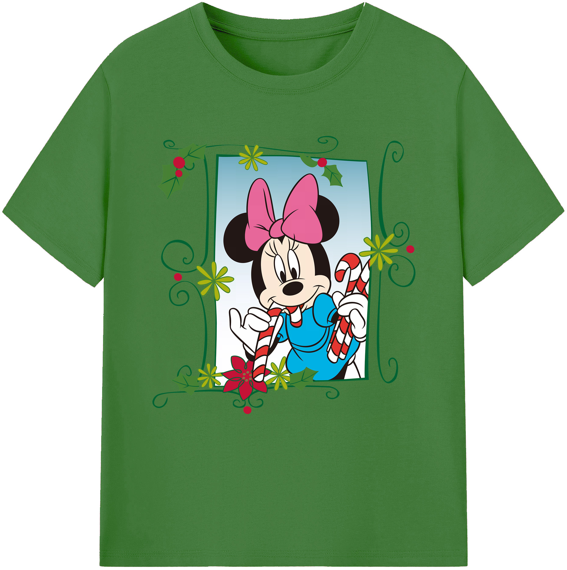 （画像用） ミッキーマウス Mickey Mouse レディースカジュアルプリントTシャツ（綿100％）
